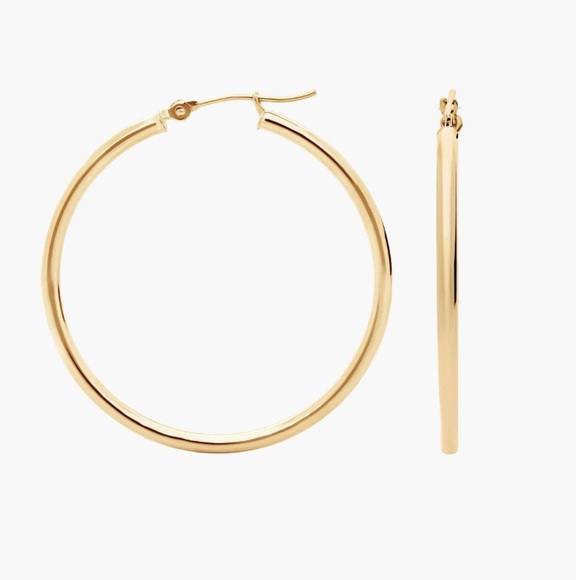 Medium Hoop Earrings In 14k Yellow Gold - Picture 1 of 7